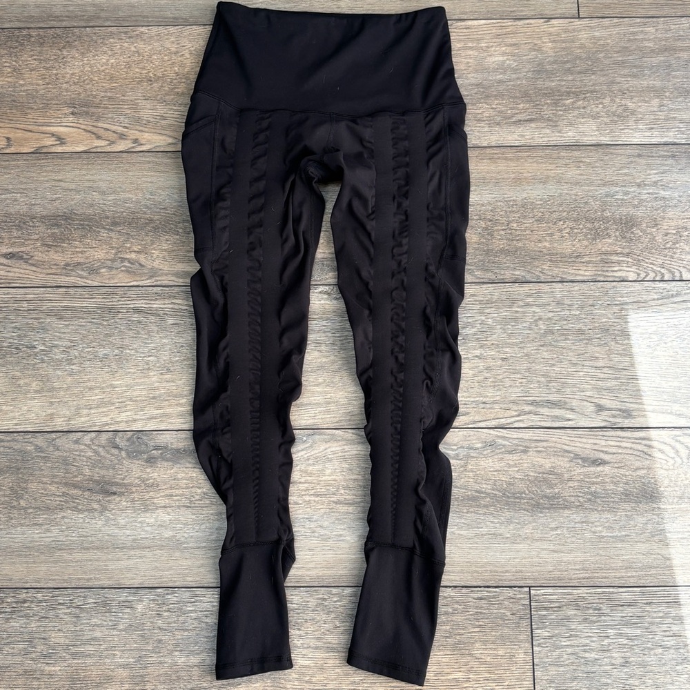 Sweetflexx Hi-Rise Resistance Sculpting Leggings Pockets Black Sz 6